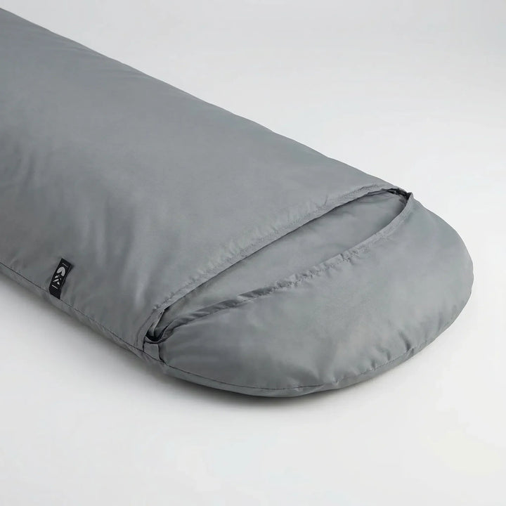 Durable, smooth rectangular sleeping bag liner for hygienic outdoor sleeping, travel, and camping.