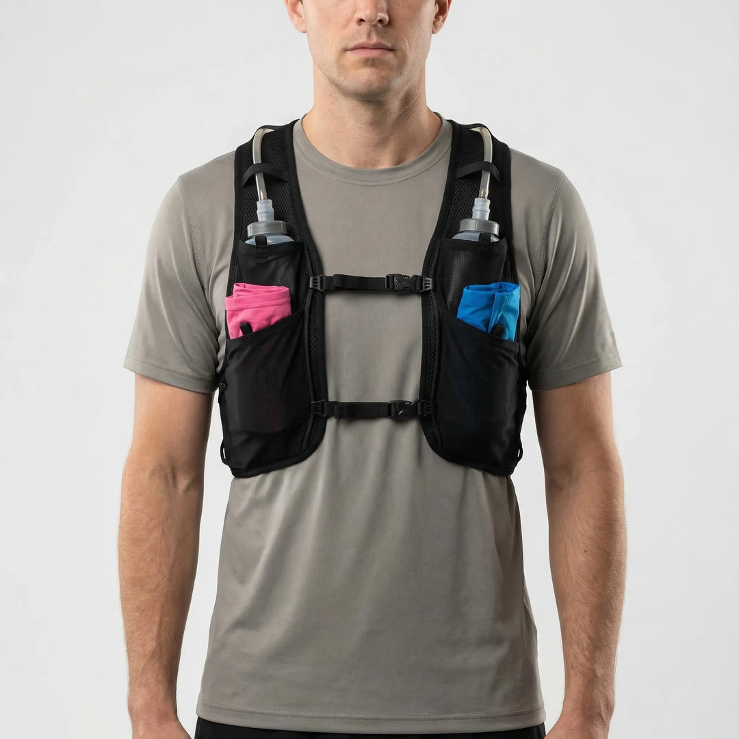 Lightweight hydration pack for runners, ideal for trail running, marathons & outdoor sports.