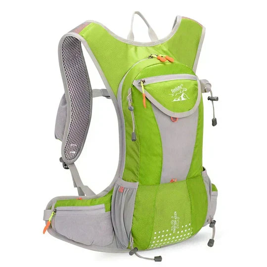 Durable waterproof outdoor backpack, lightweight design for unisex adventurers. Ideal for all weather travel.