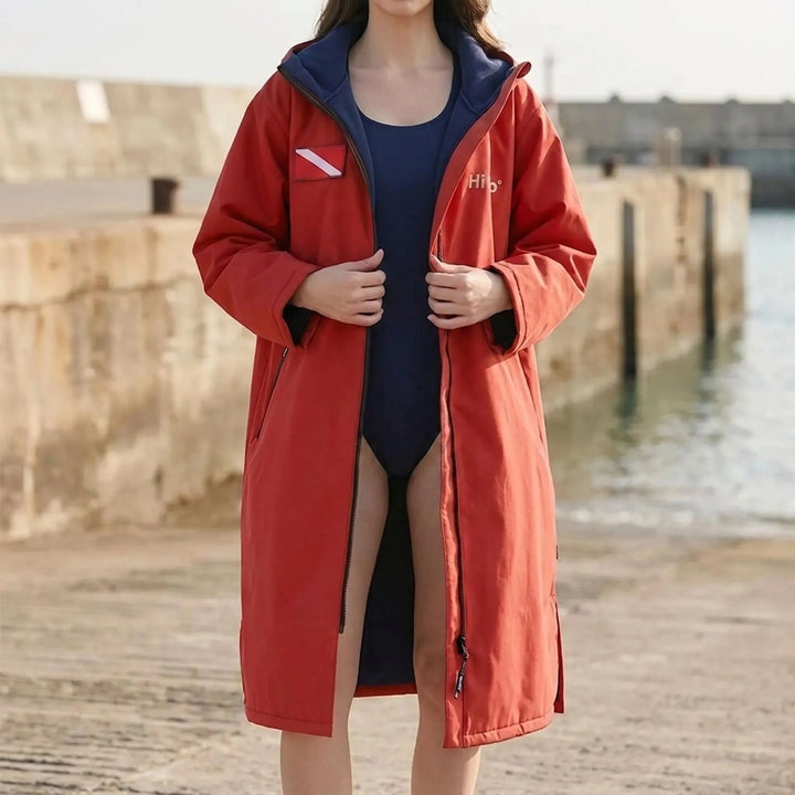 Unisex long-sleeve changing robe for privacy. Beach essential surf poncho & swim cover-up for discreet changing.