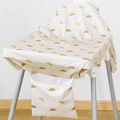 Easy-clean unisex long sleeve waterproof bib with front pocket, perfect for messy eaters.