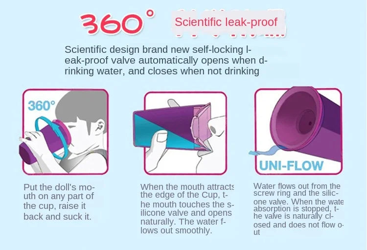 Magic 360° Baby Cup against a plain background, detailing its 240ml capacity and design