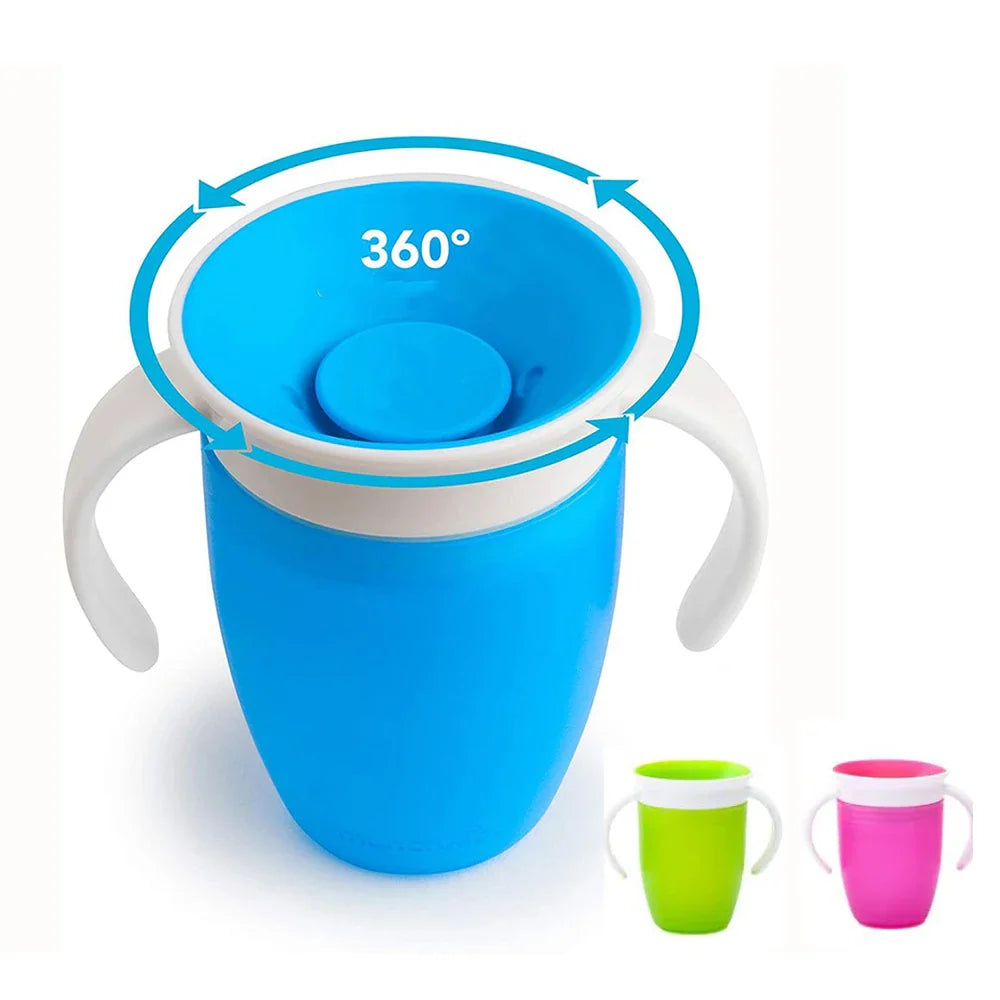 Close-up of Magic 360° Spill-Proof Baby Sippy Cup, 240ml, ergonomic design for learning to drink