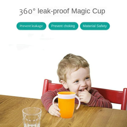 Magic 360° Baby Learning Cup in pink, 240ml, perfect spill-proof drinking cup for toddlers