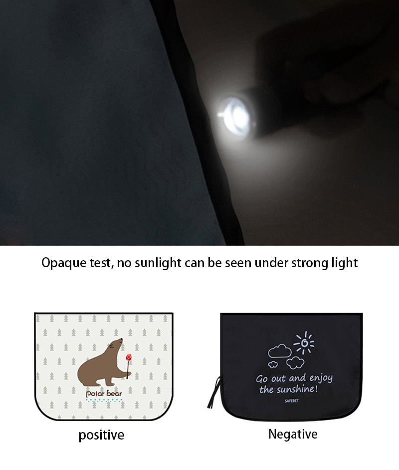 Kids' car window sunshade with strong magnetic grip, ensures full UV protection for little ones.