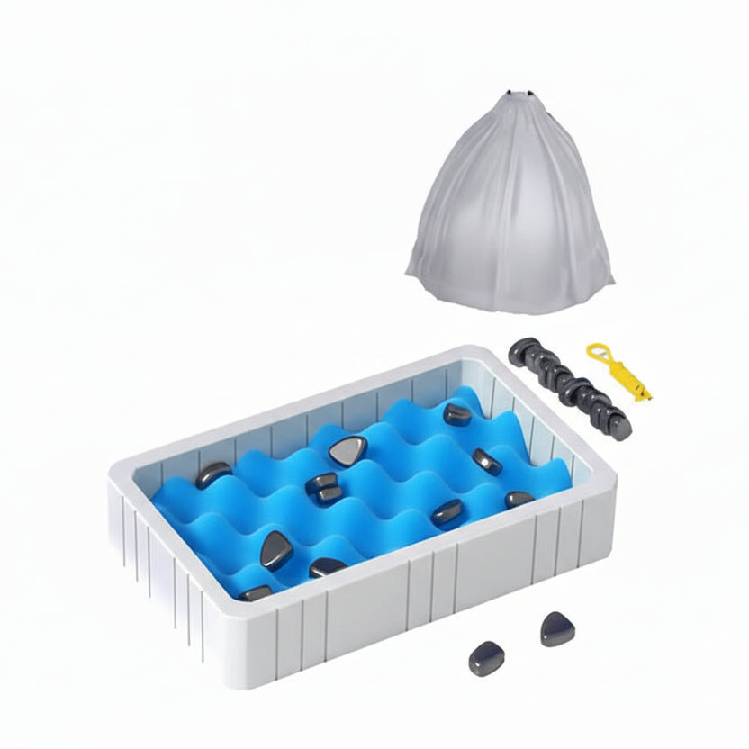 Magnetic chess game in action, promoting strategic thinking & focus. Educational brain game for kids, fun for family.