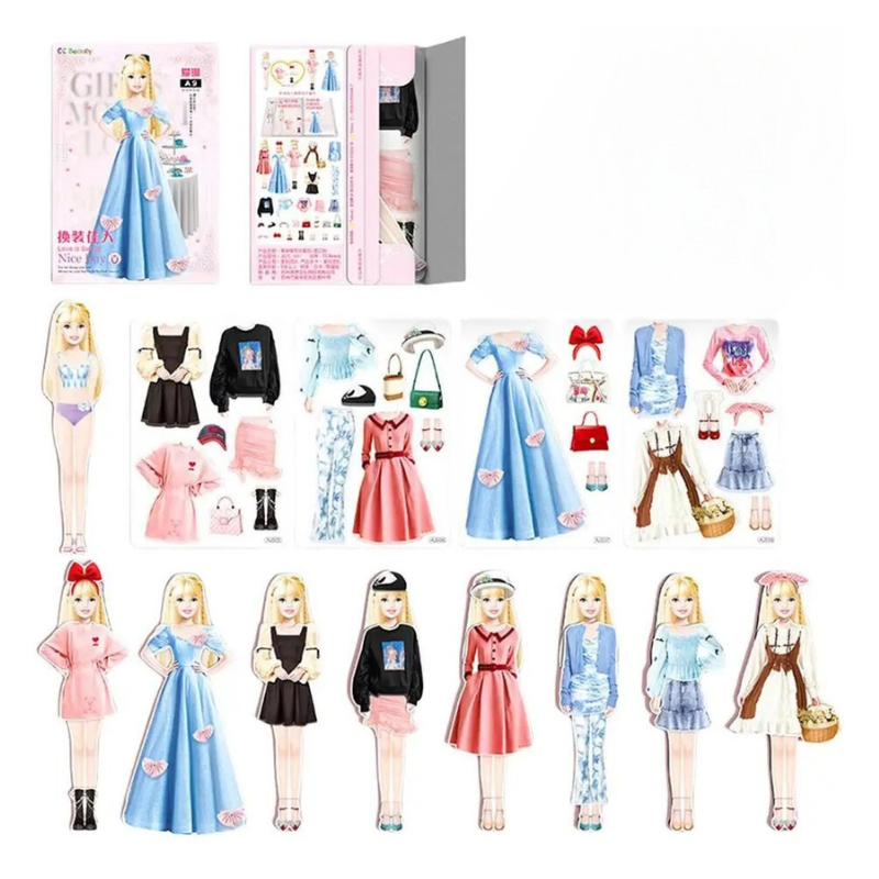 Unisex magnetic doll dress-up set, an engaging children's activity and educational toy