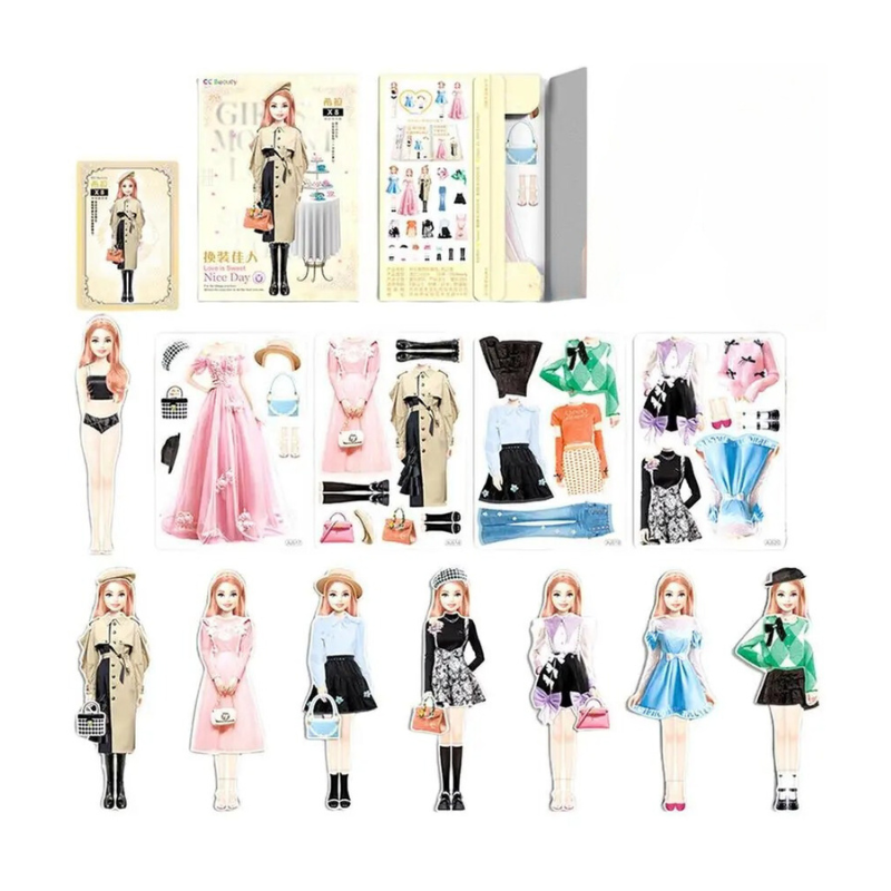 Children's magnetic dress-up doll game, a fun and educational toy for creative fashion play