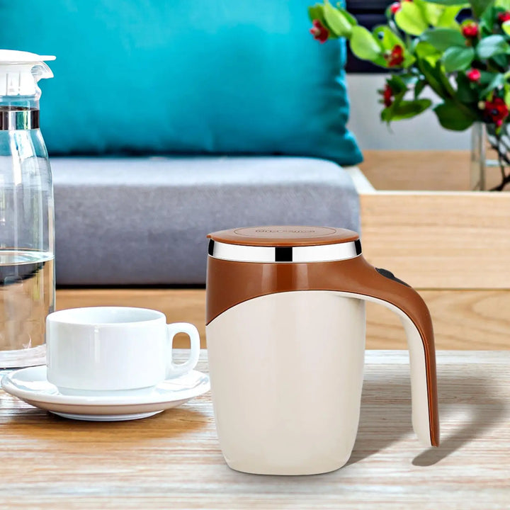 Portable auto-stir stainless steel mug, perfect for coffee, milk, or baby formula