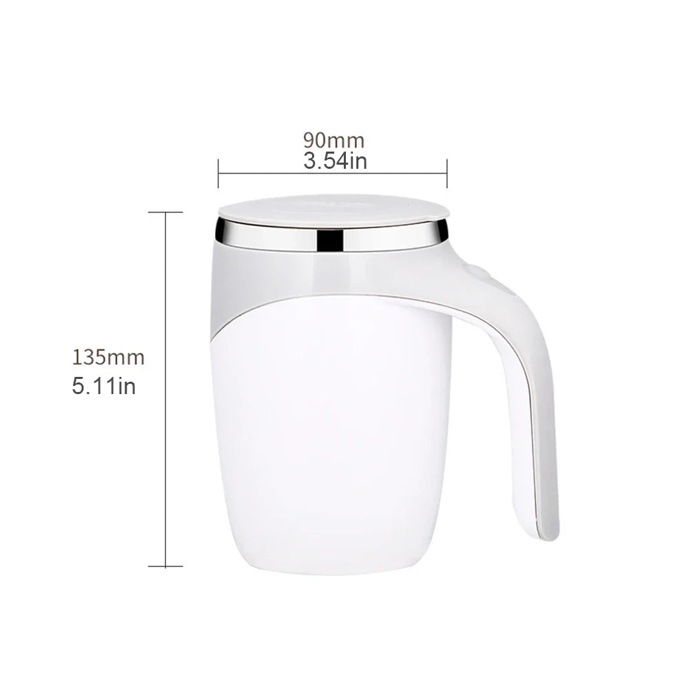 Unisex electric mug for coffee and milk, featuring automatic magnetic stirring