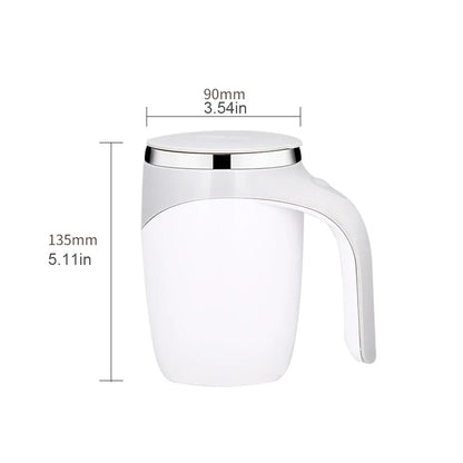 Unisex electric mug for coffee and milk, featuring automatic magnetic stirring