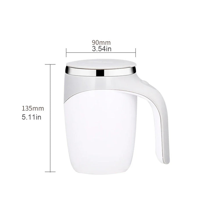 Unisex electric mug for coffee and milk, featuring automatic magnetic stirring