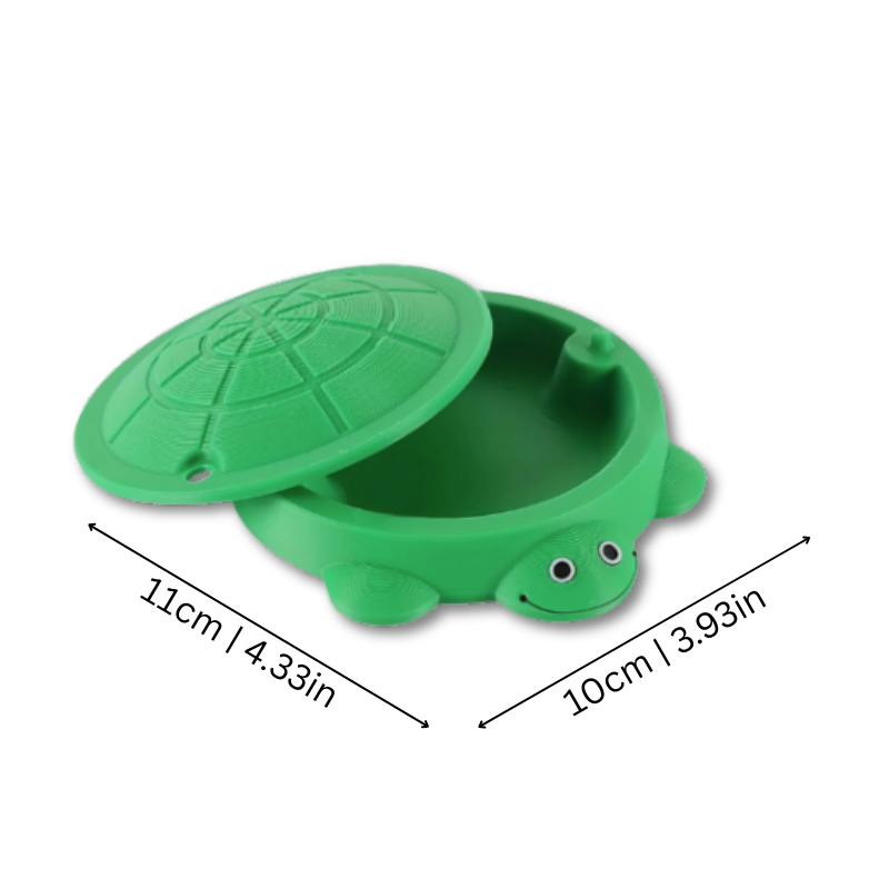 Kids playing with a Mini Turtle Sensory Sandbox, using included tools for creative desktop play.