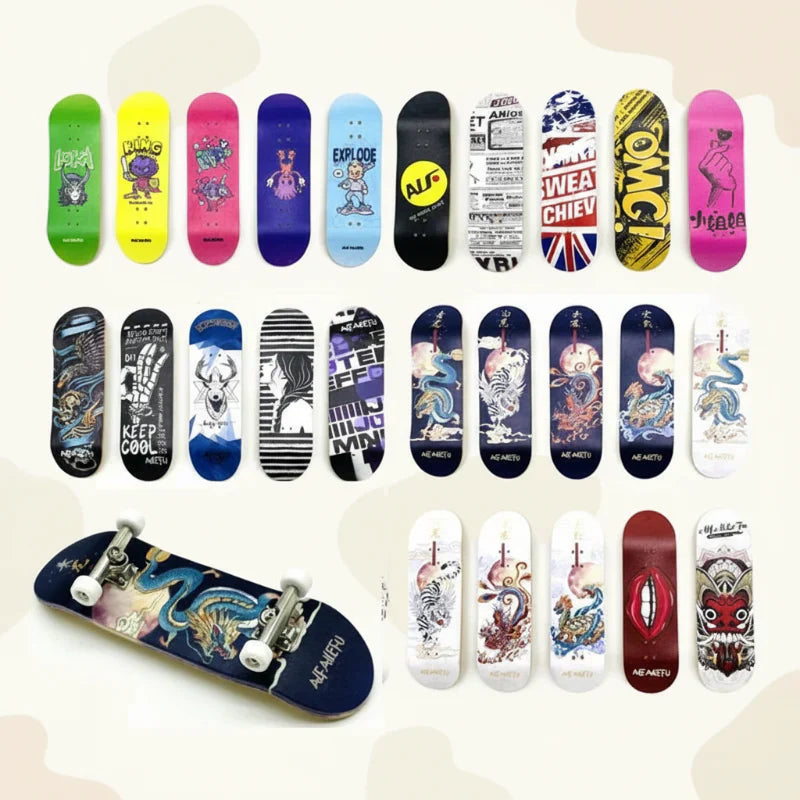 Unisex mini wooden fingerboard for skate training and fidget toy fun; durable design