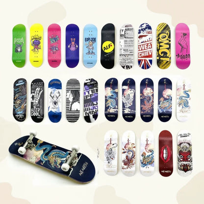 Unisex mini wooden fingerboard for skate training and fidget toy fun; durable design