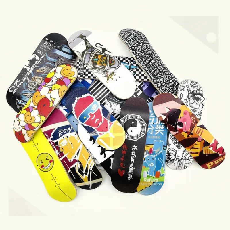 Wooden fingerboard, unisex mini skateboard for enhanced skate training; gift for him