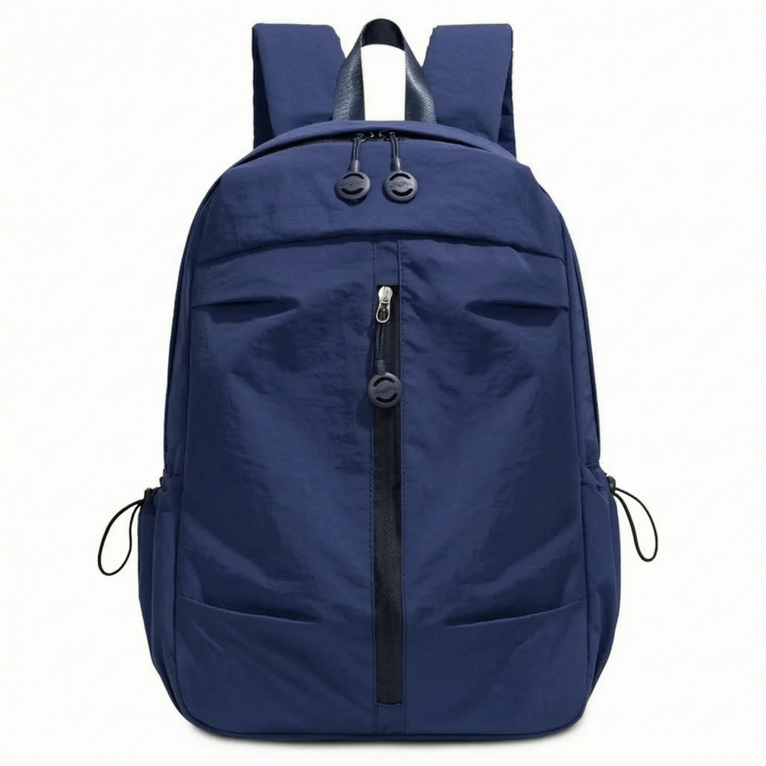 Compact minimalist commuter backpack, water-resistant, fits laptop & daily essentials for any unisex adventurer.