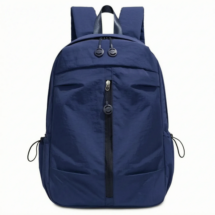 Compact minimalist commuter backpack, water-resistant, fits laptop & daily essentials for any unisex adventurer.