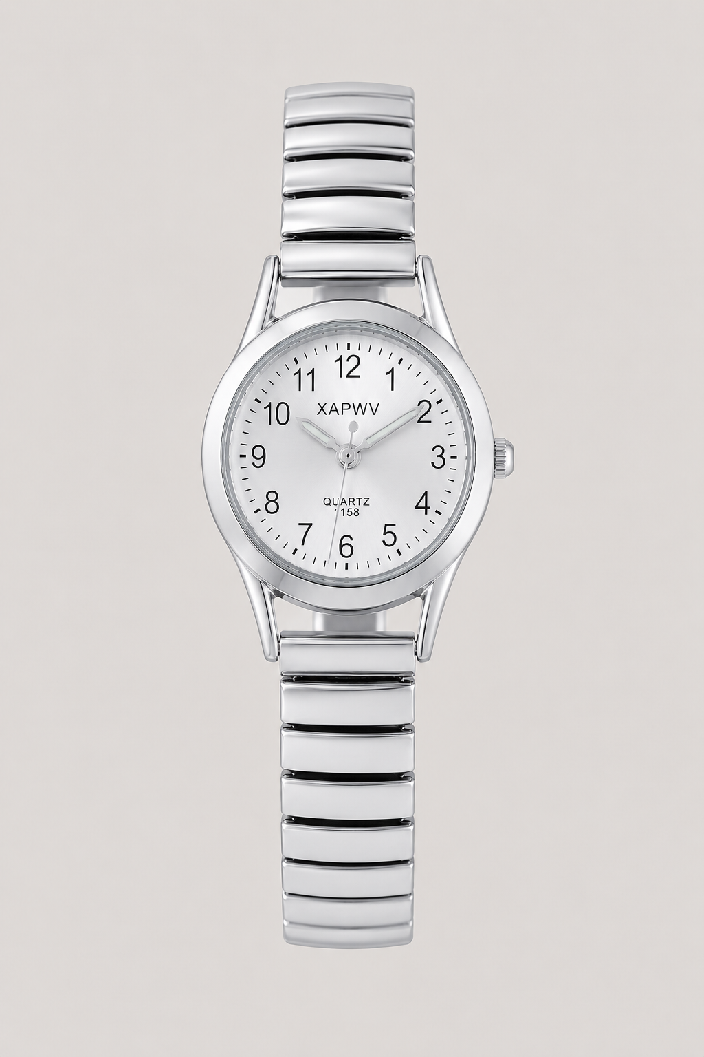 Classic unisex timepiece featuring an easy-read dial and a flexible stainless steel expansion band for everyday comfort.