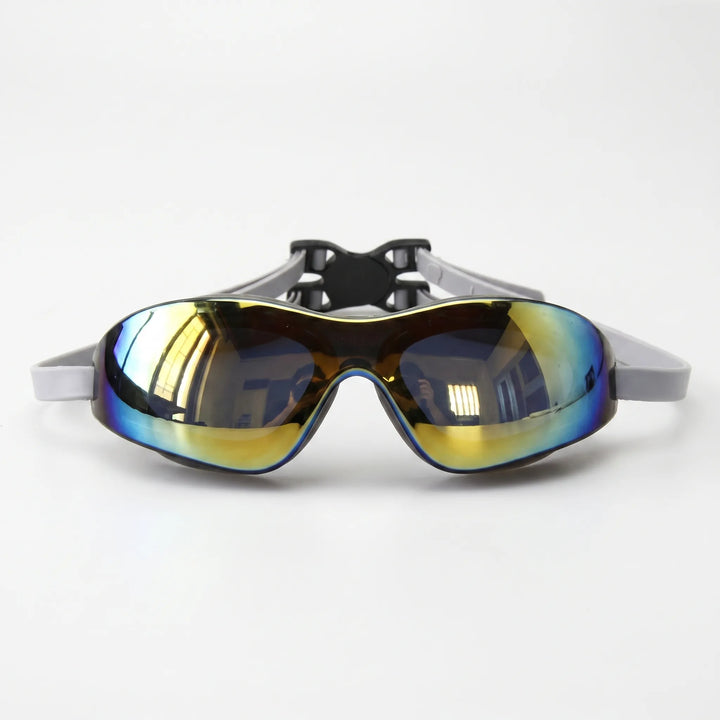 Mirrored swim goggles for aquatic sports & training. Features UV protection, comfortable fit, & leak-proof design.