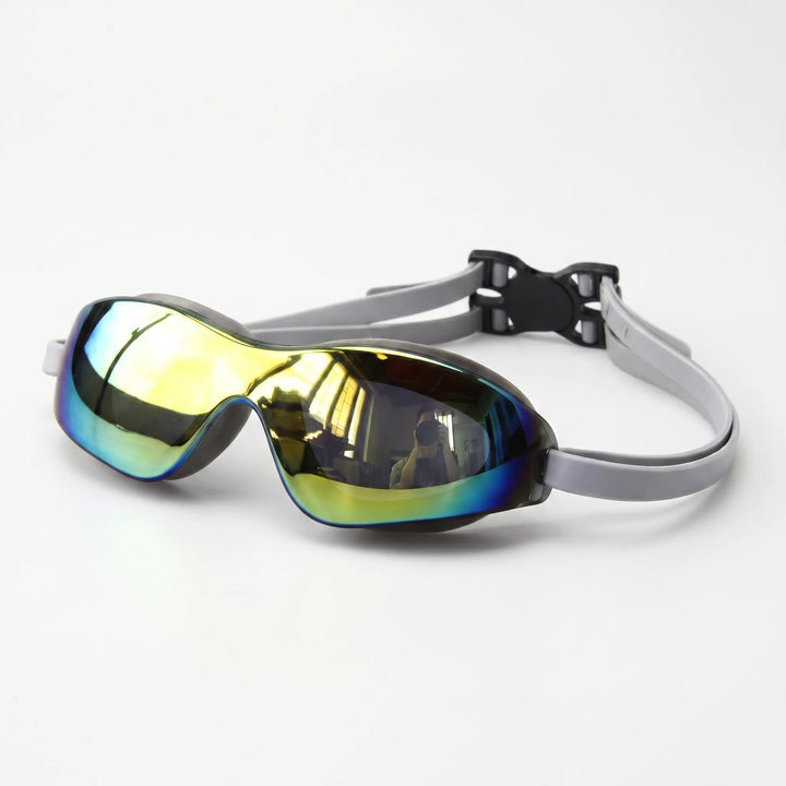 High-performance mirrored swimming goggles, essential swim gear with UV protection for training, leak-proof, & comfortable.
