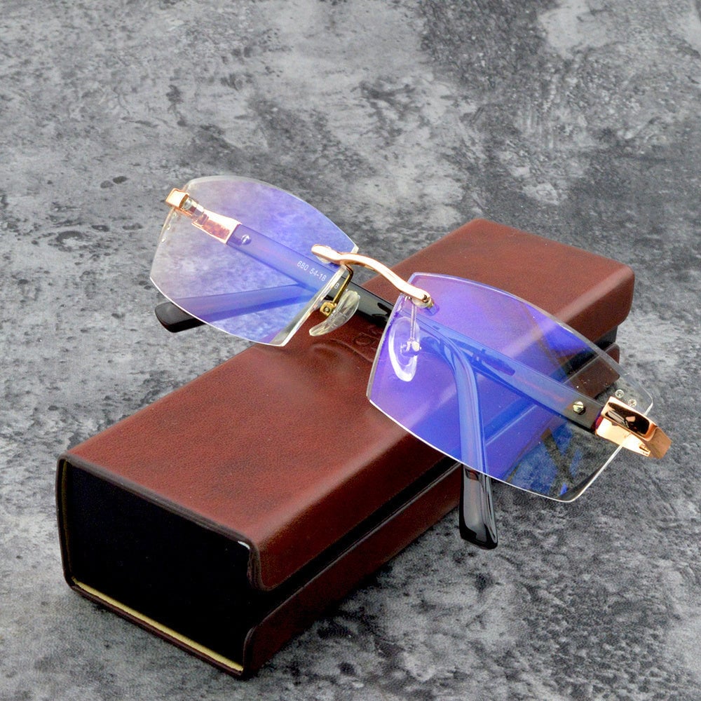 Optical quality multifocal reading glasses with blue light protection for daily screen time.