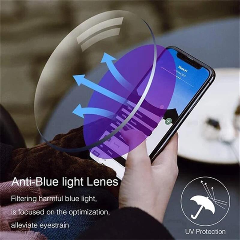 Lightweight unisex multifocal glasses for reading & screen time. Anti-glare for digital eye comfort.