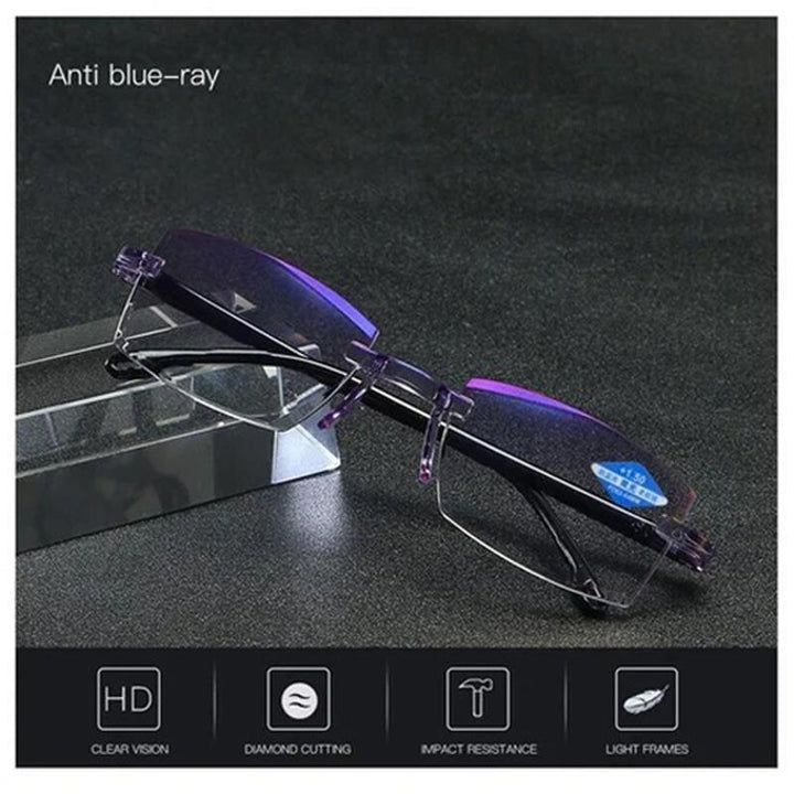 Anti-glare blue light filter reading glasses. Unisex eyewear for comfortable digital eye strain protection.