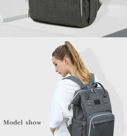 Internal view of a unisex baby bag with mesh pockets for small items, perfect organization