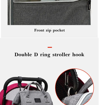 Unisex diaper bag with reinforced stitching, ensuring durability for active parents
