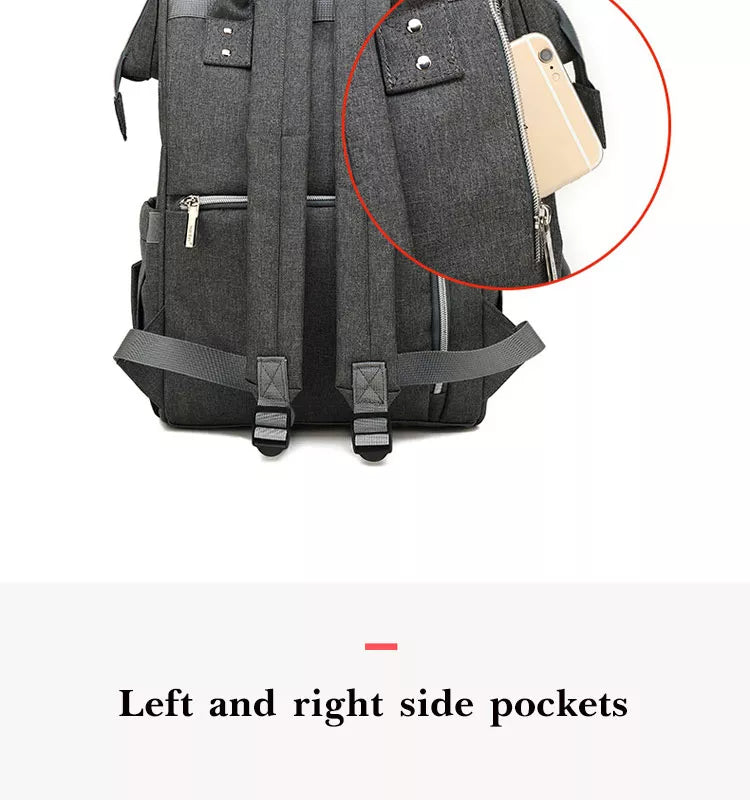 Parent wearing a unisex baby bag, demonstrating its comfortable fit and balance
