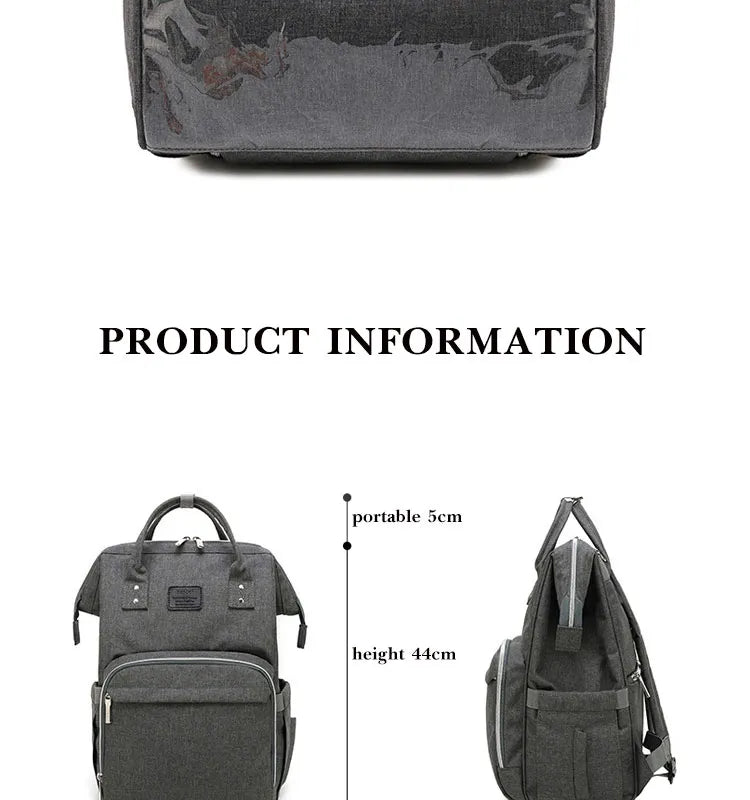 Empty unisex baby travel bag, highlighting its lightweight construction