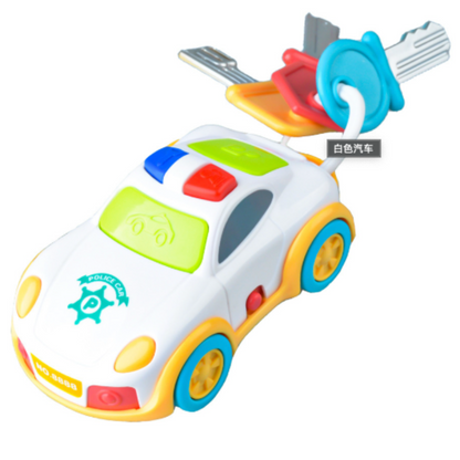 Brightly colored musical baby key and remote toy, ideal for sensory exploration and pretend play