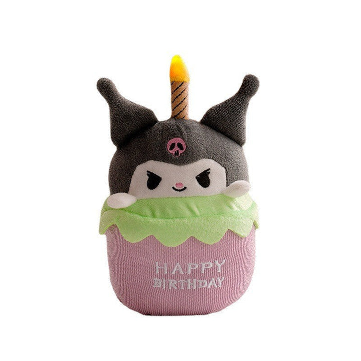 GlowCake musical birthday cake plush toy, featuring bright LED lights and celebratory sound effects.