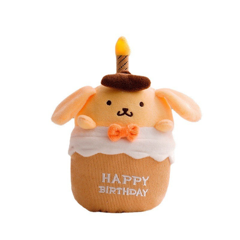 Soft, light-up birthday cake plush with music & sounds, an ideal party favor & fun toy for children.