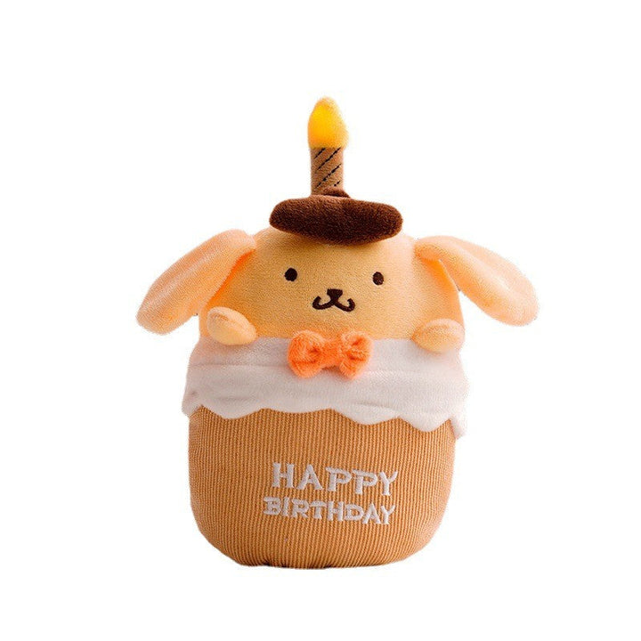 Soft, light-up birthday cake plush with music & sounds, an ideal party favor & fun toy for children.