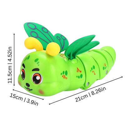 Musical crawling caterpillar toy for toddlers, educational ABS material, perfect for stimulating baby development.