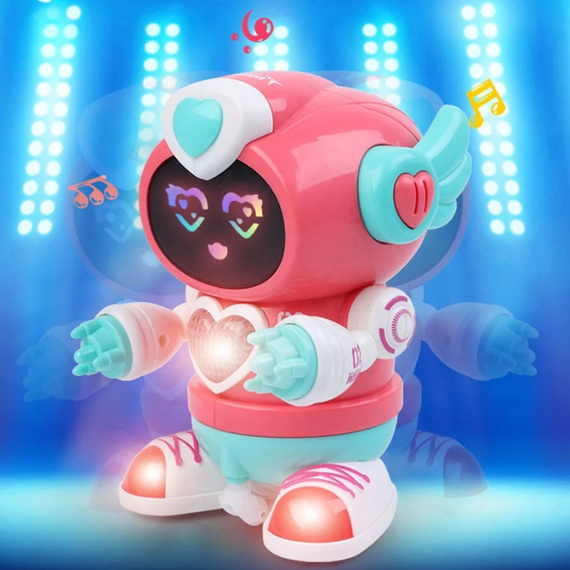Unisex musical dancing robot toy with bright LED lights, engaging toddler for active screen-free play