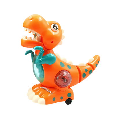 Interactive kids dinosaur toy, a musical crawling friend with lights to encourage infant movement.