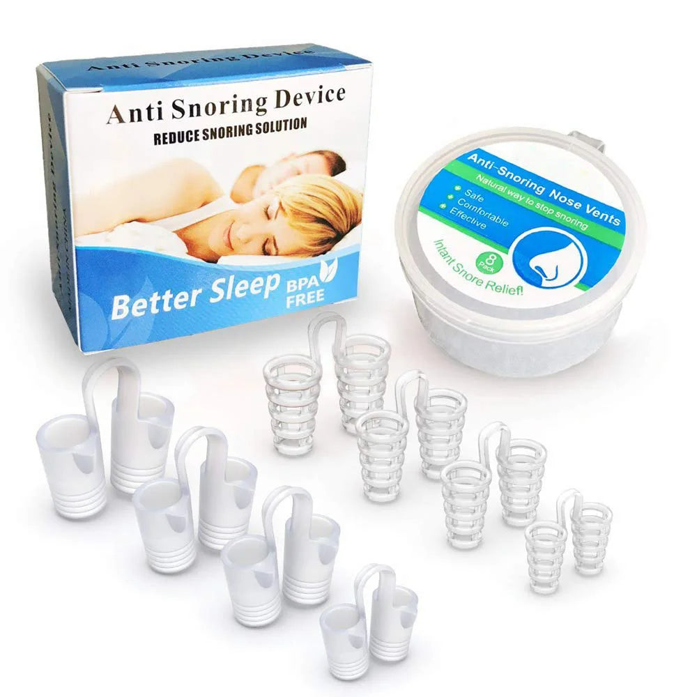 Unisex nasal dilators for snoring relief, anti-snoring, & improved breathing. Comfortable sleep aid.