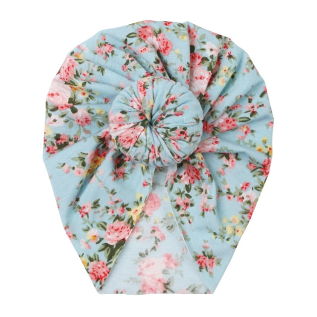 Comfy floral baby hat, stretchable design for a perfect fit on newborns