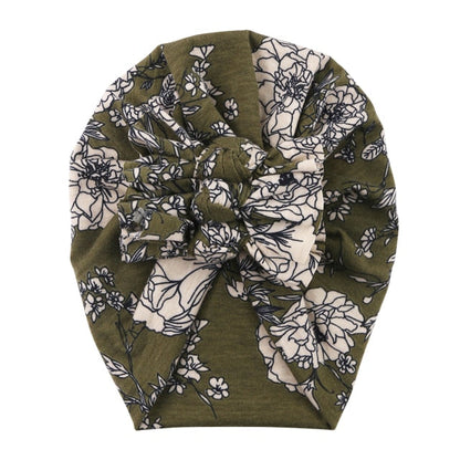 Unisex baby beanie with vibrant floral print, high-quality soft stretchable fabric