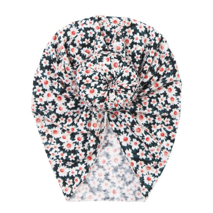 Infant headwear: soft floral print baby beanie, stretchable and gentle on baby's skin