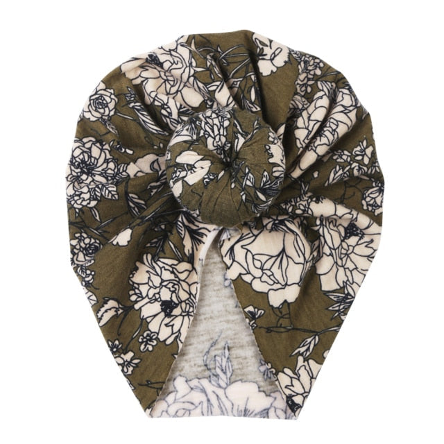 Unisex floral print newborn beanie, a comfy and versatile hat for baby boys or girls