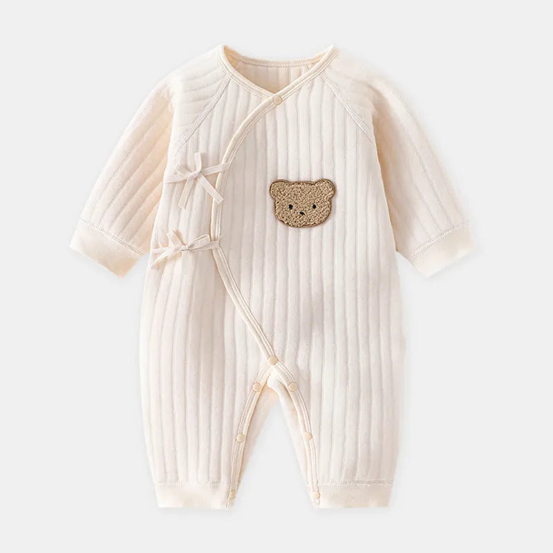Baby shower present: 0-6 month unisex cotton onesie with a delightful animal print.