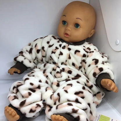 Infant jumpsuit in a neutral tone, 'Unisex Baby' appeal, made with soft flannel for spring
