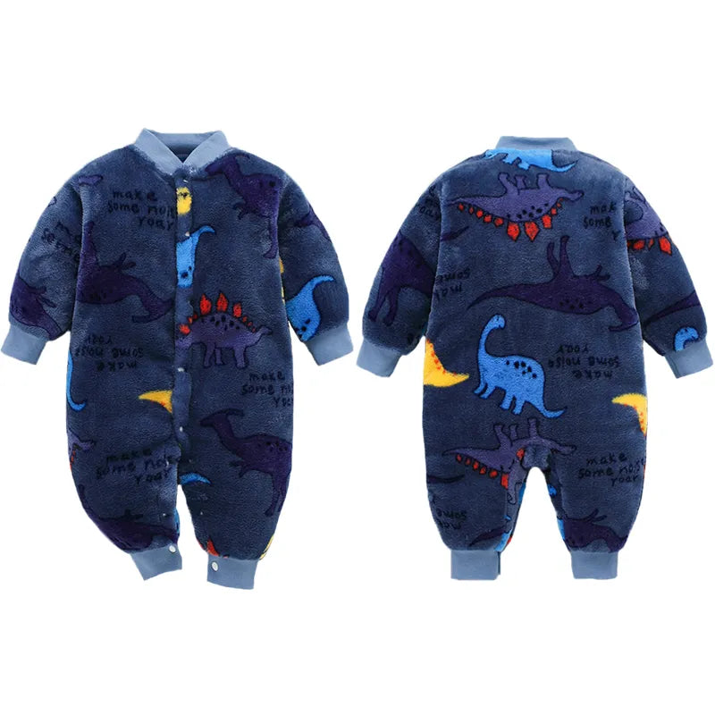 Picture of a cozy newborn baby romper, featuring cotton filling and durable flannel fabric
