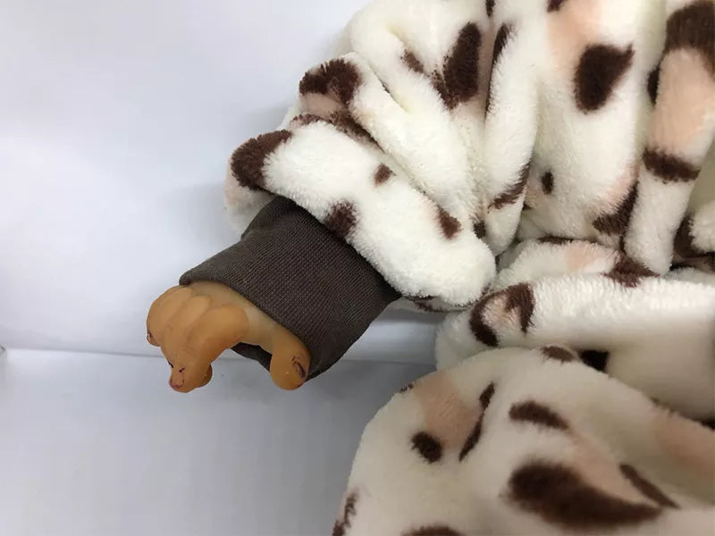 Horizontal shot of a cozy 'Newborn Romper' for babies, made from soft flannel with cotton filling