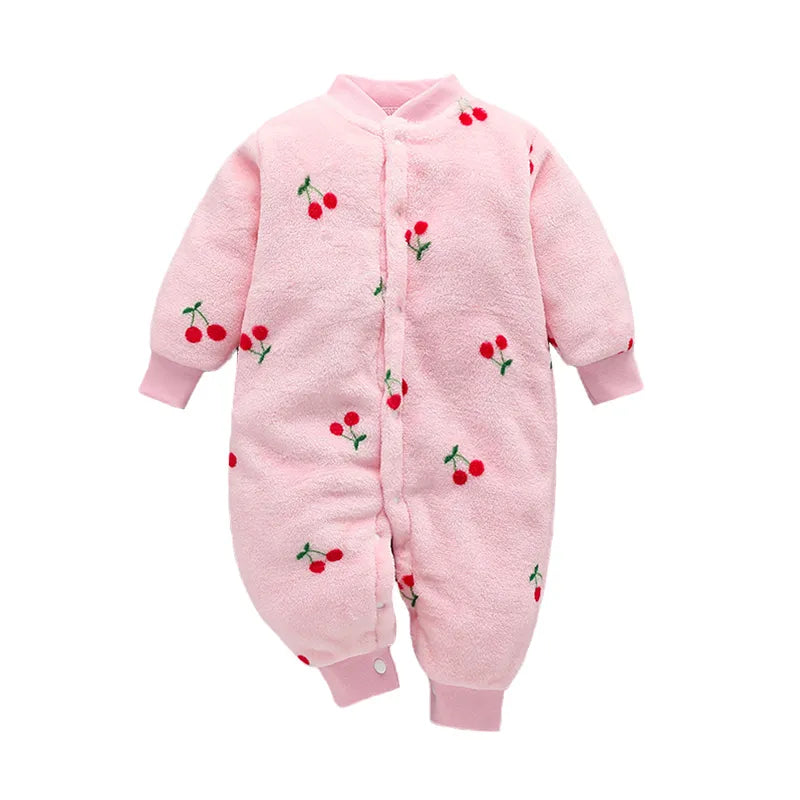 Soft texture of a cotton-filled unisex infant jumpsuit, designed for spring comfort