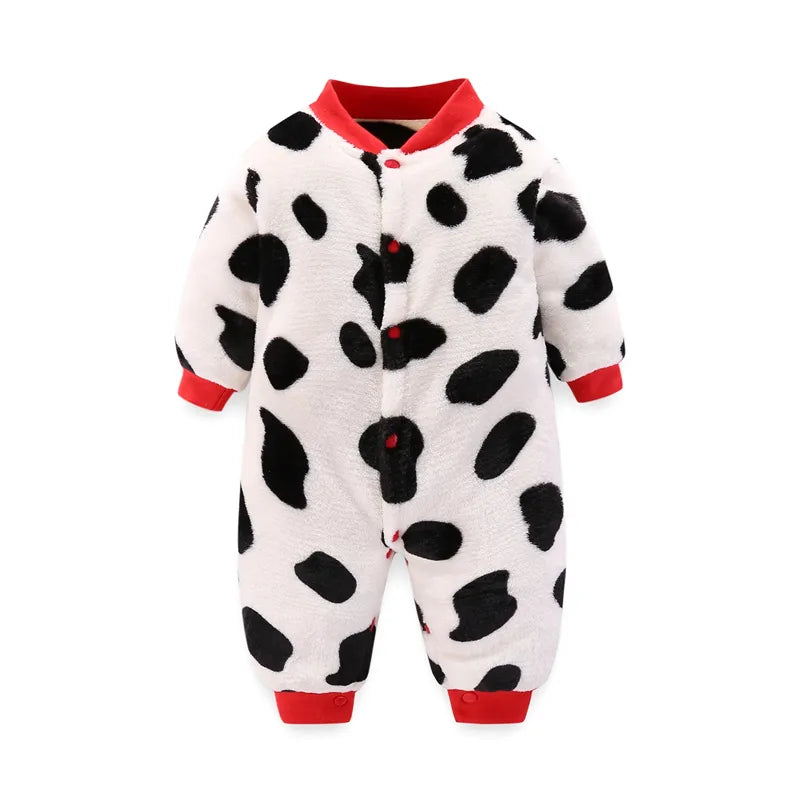 Isolated shot of a folded unisex newborn romper, showing its cozy flannel and easy wear design